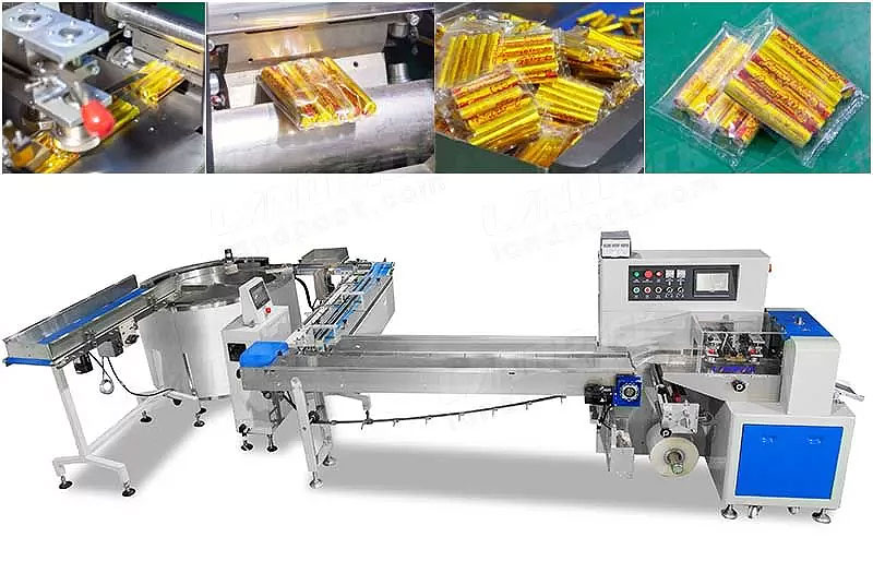 Автоматическая машина для обертывания лимонного торта с горизонтальным потоком